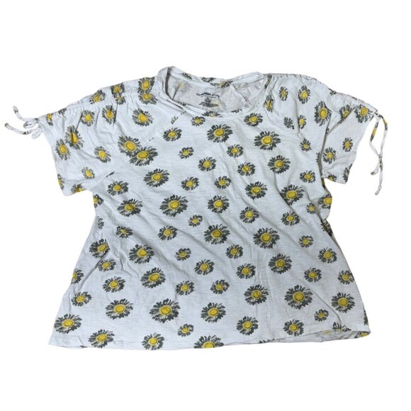 Womens 1X Sunflower Tie-Sleeve Top By The Sweatshirt Project - Picture 1 of 4